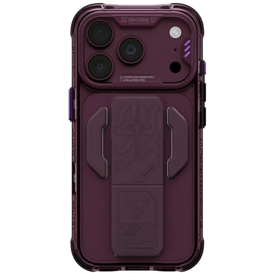Чехол Skinarma Helio CE Grip Stand для iPhone 18 Pro / 17 Pro, бордового цвета