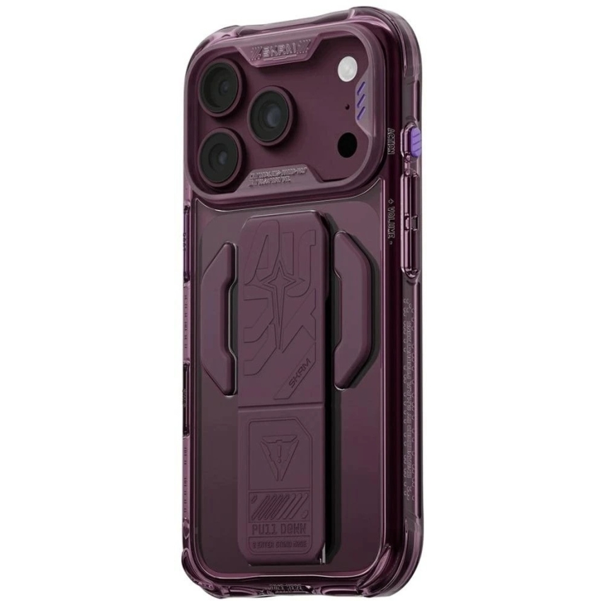 Skinarma Helio CE Grip Stand Case for iPhone 18 Pro / 17 Pro, burgundy color – 4