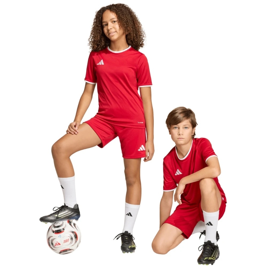 adidas Entrada 26 bērnu šorti sarkani JZ6528 (140cm) – 5