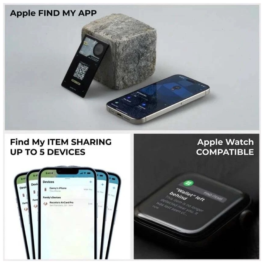 Rolling Square AirCard Pro BT Tracker Apple'i jaoks Must (ACP01R) – 2