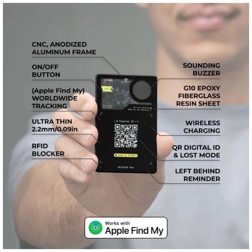 Rolling Square AirCard Pro BT Tracker Apple Melns (ACP01R) – 4