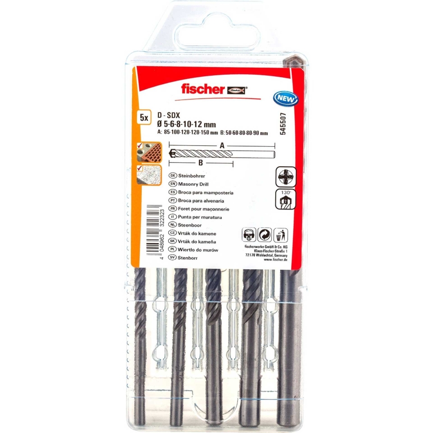Fischer fischer akmens urbis komplekts D-SDX SET 5-12mm (5 gab.) – 2