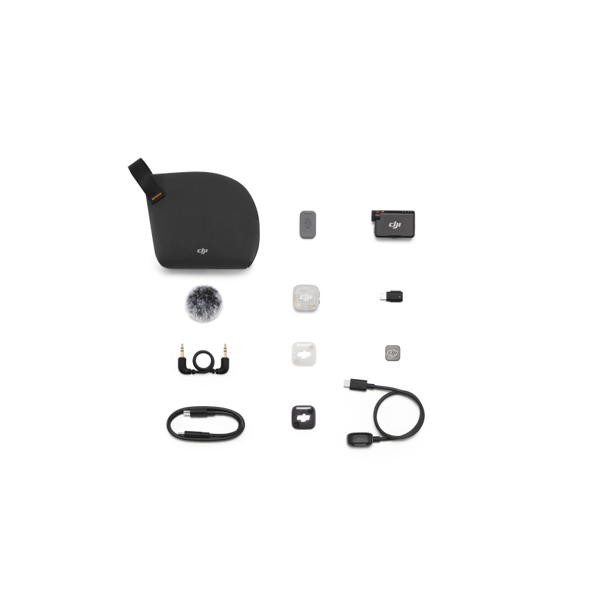 DJI Mic Mini 2S bezvadu mikrofons, 1 raidītājs, uztvērējs