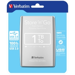 Verbatim Store 'n' Go väline kõvaketas 1 TB 2.5" Micro-USB B 3.2 Gen 1 (3.1 Gen 1) Hõbe