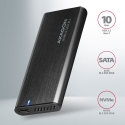 Axagon EEM2-SB2 External USB-C 3.2 Gen 2 metal box for M.2 NVMe & SATA SSD disks. Screwless