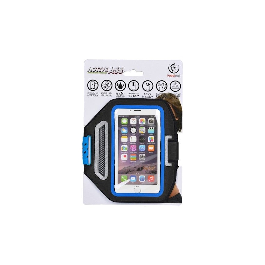 Universālais rokas vāks viedtālrunim 5.5” Active A55 Zils