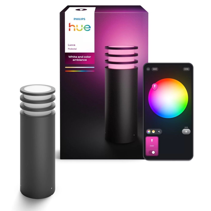 Philips Hue Lucca staba gaismas ķermenis, antracīts, 1xA60 WCA