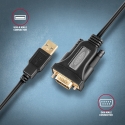 Axagon ADS-1PQN USB-A 2.0 - serial RS-232 DB9-M FTDI adapter cable 1.5m - Adapter - Digital/Daten se