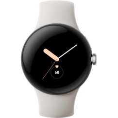 Google Pixel Watch LTE 41mm Kiillotettu hopea/Urheiluranneke Chalk