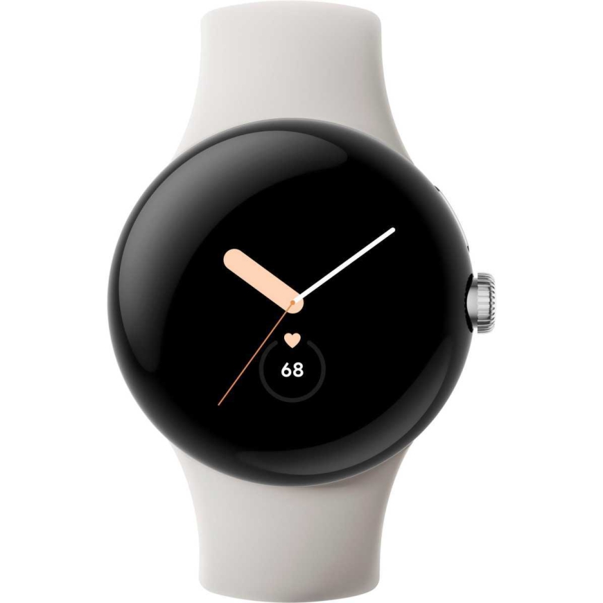 Google Pixel Watch LTE 41mm Kiillotettu hopea/Urheiluranneke Chalk