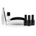 Set ColorMe Cosmetics: ColorMe Zippered GWP Textile Pouch + ColorMe Gel Semi-Permanent Nagų lakas, 10 ml + ColorMe Base Coat Sem