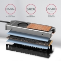 Axagon CLR-M2FAN Copper heatsink with fan for single-sided and double-sided M.2 SSD disks, size 2280