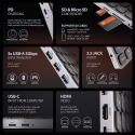 Axagon HMC-KB-CRL, USB 5Gbps hub w. keyboard, HDMI 4K/60Hz, 3x USB-A, SD/mSD, audio, PD100, Cyrillic