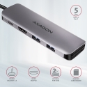 Axagon HMC-5 USB 3.2 Gen 1 hub, 2x USB-A, HDMI, SD/microSD, PD 100W, 20cm USB-C cable
