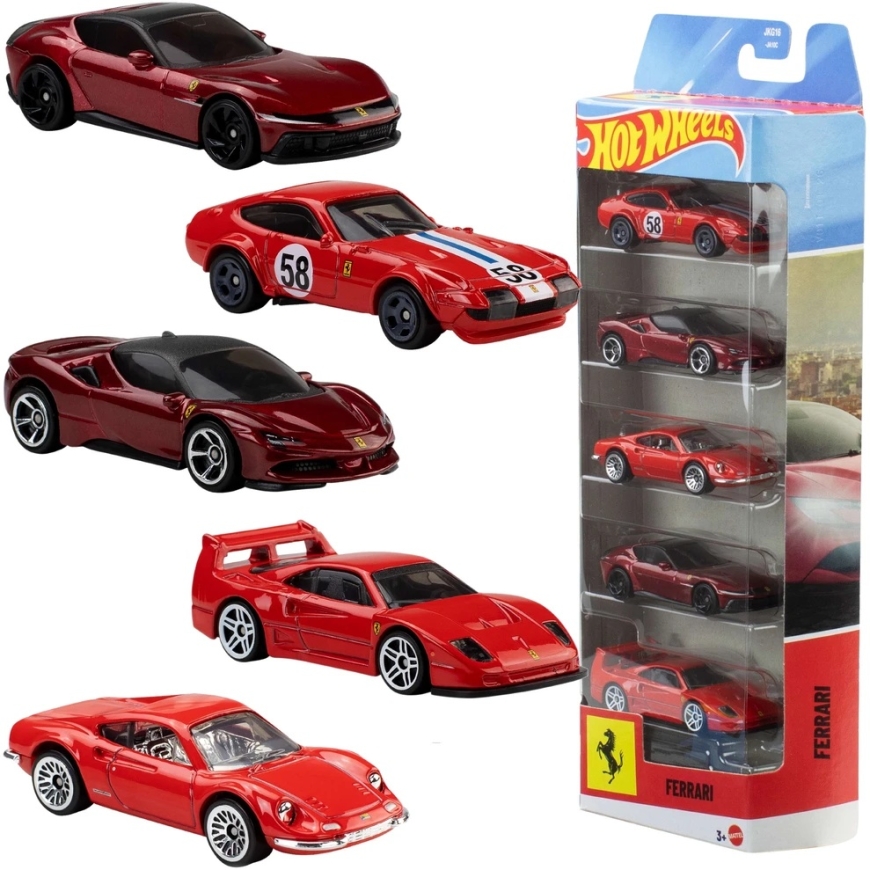 Mattel HOT WHEELS five Ferrari model car set (JLN12)