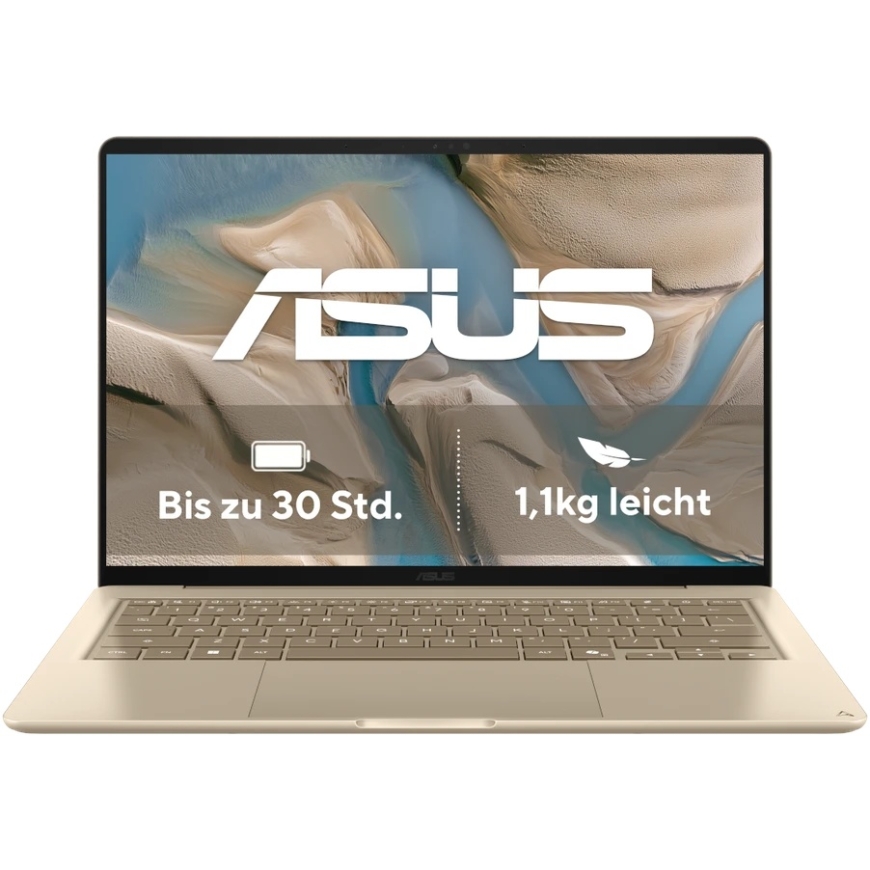 Nešiojamas kompiuteris ASUS Zenbook 14 UX3480QA-U1157W 14" WUXGA OLED Snapdragon X1-26-100 16GB/512GB Win11 rusvai gelsvas