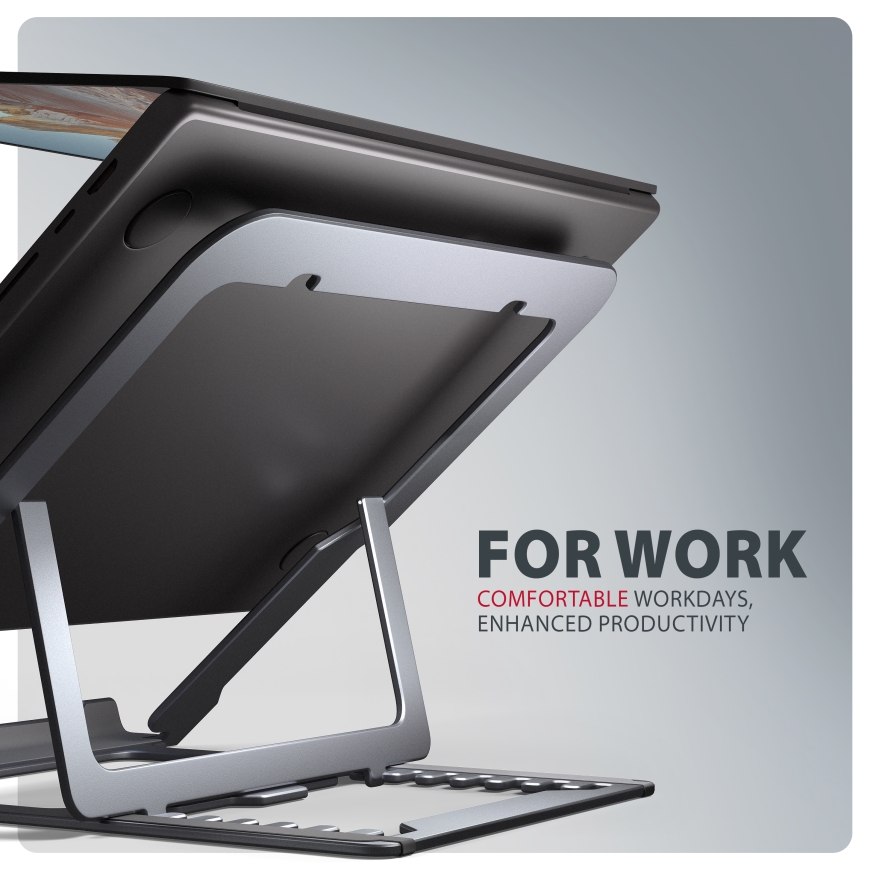 Axagon STND-LAG Laptop-Ständer, höhenverstellbar, faltbar, Aluminium – 5