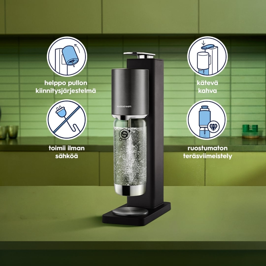 Sodastream Fresh Plus kihustatud veemasina, must – 3