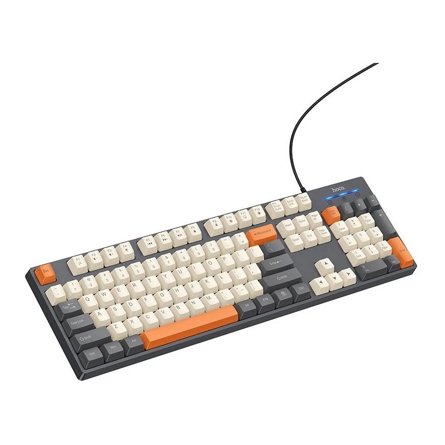 QWERTY klaviatūra Hoco GM61 tri-krāsu (balta, pelēka, oranža)