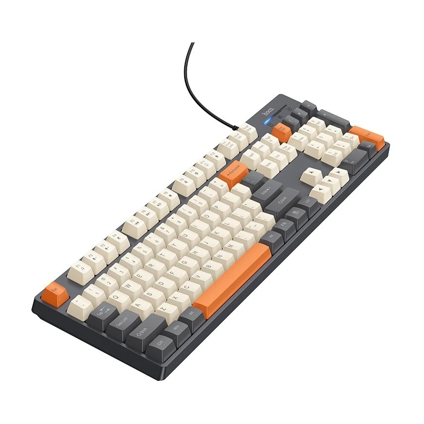 QWERTY klaviatūra Hoco GM61 tri-krāsu (balta, pelēka, oranža) – 3