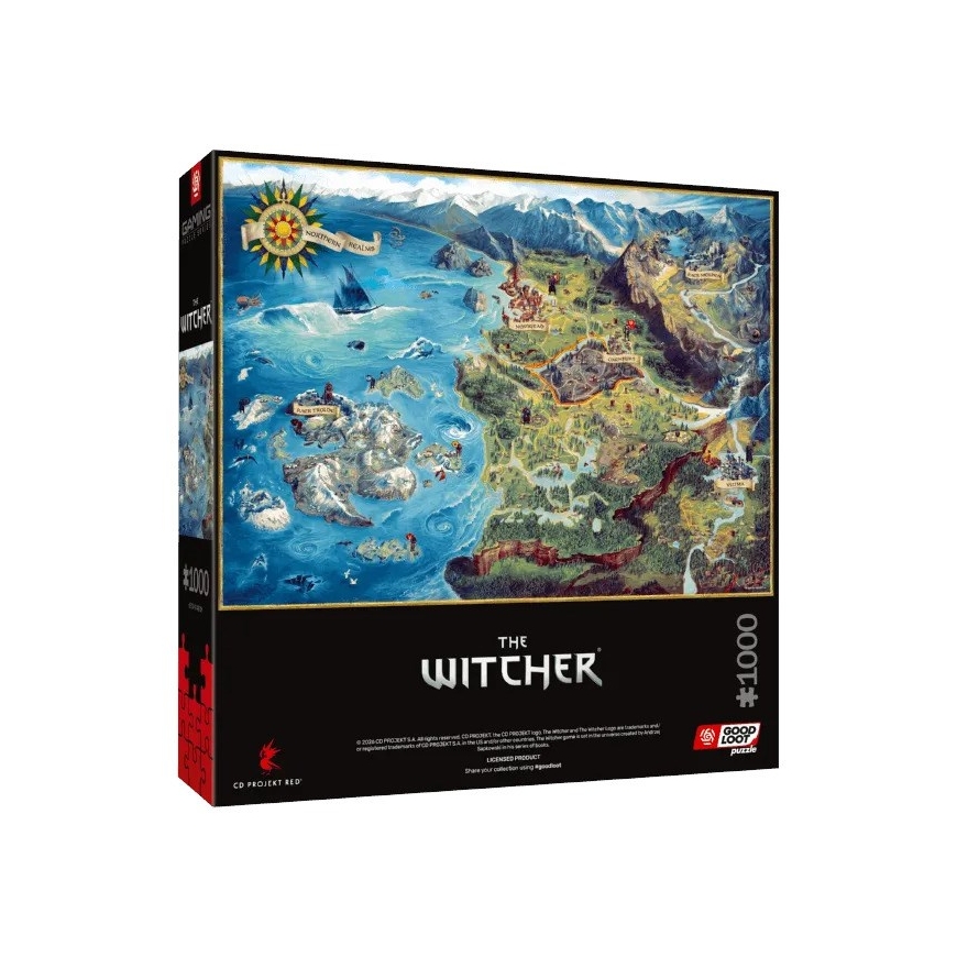 Puzzle Good Loot Gaming - The Witcher: Põhja kuningriikide kaart 1000 tk – 3
