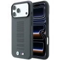 Чехол BMW M синий Perfo Metal Logo MagSafe для iPhone 18 Pro Max / 17 Pro Max, серый