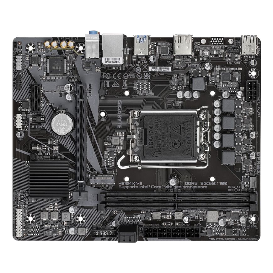 GIGABYTE H610M K V2 материнская плата Intel H610 LGA 1700 Микро ATX – 4