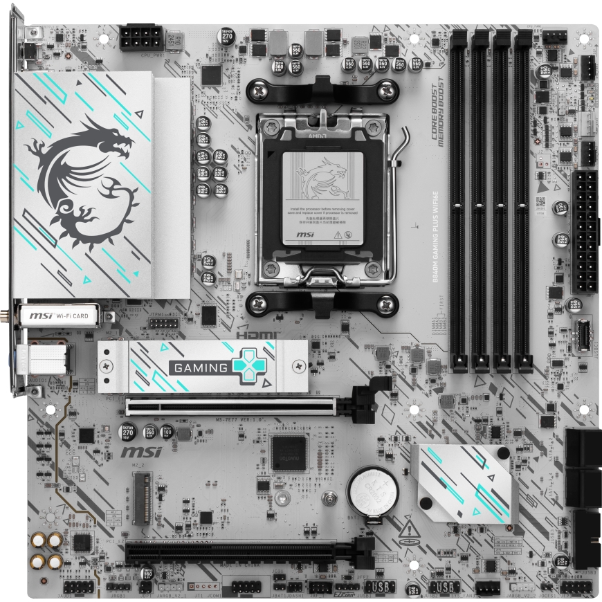 MSI B840M GAMING PLUS WIFI6E emaplaat AMD B840 Protsessoripesa AM5 Mikro ATX