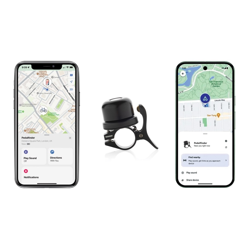 XD Connects Polkupyöräetsin Dual Pyöräkello, jossa on Tracker – Apple ja Android Löydä (IPX6) P301.1401 – 5