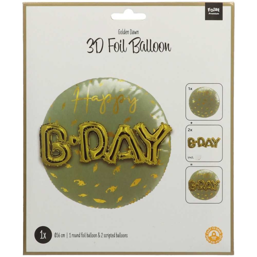 Folat Foolium Balloon "3D Kuldne Koit" 56cm – 5