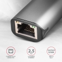 Axagon ADE-25R SuperSpeed USB-A 2.5 gigabit ALU ethernet adapter