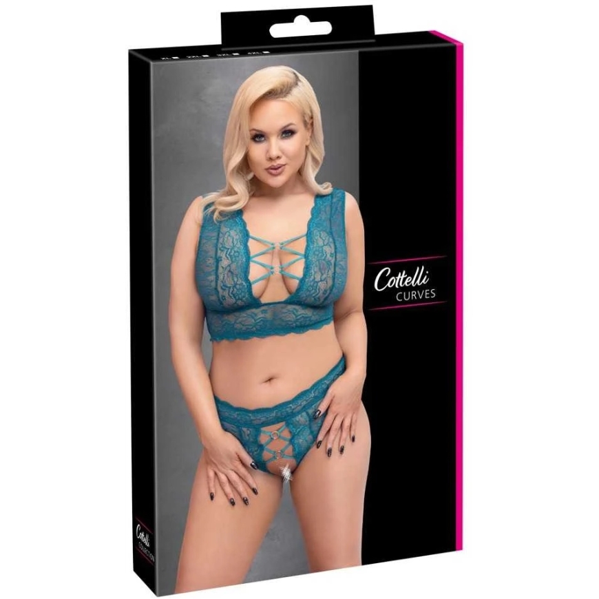 Cottelli Curves Krūšturu komplekts zila krāsā 2XL