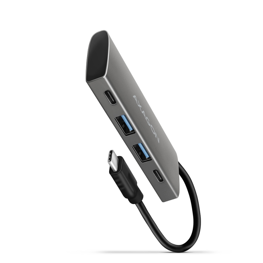 Axagon HMC-4G2 хаб-разветвитель USB 3.2 Gen 2 (3.1 Gen 2) Type-C 10000 Мбит/с Серый