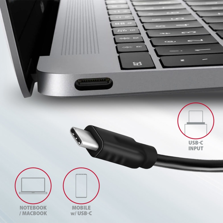 Axagon HMC-4G2 sąsajos šakotuvas USB 3.2 Gen 2 (3.1 Gen 2) Type-C 10000 Mbit/ai Pilka – 5