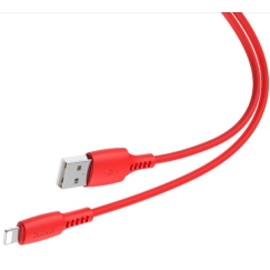 Krāsu kabelis USB uz Lightning 2.4A 1.2M sarkans