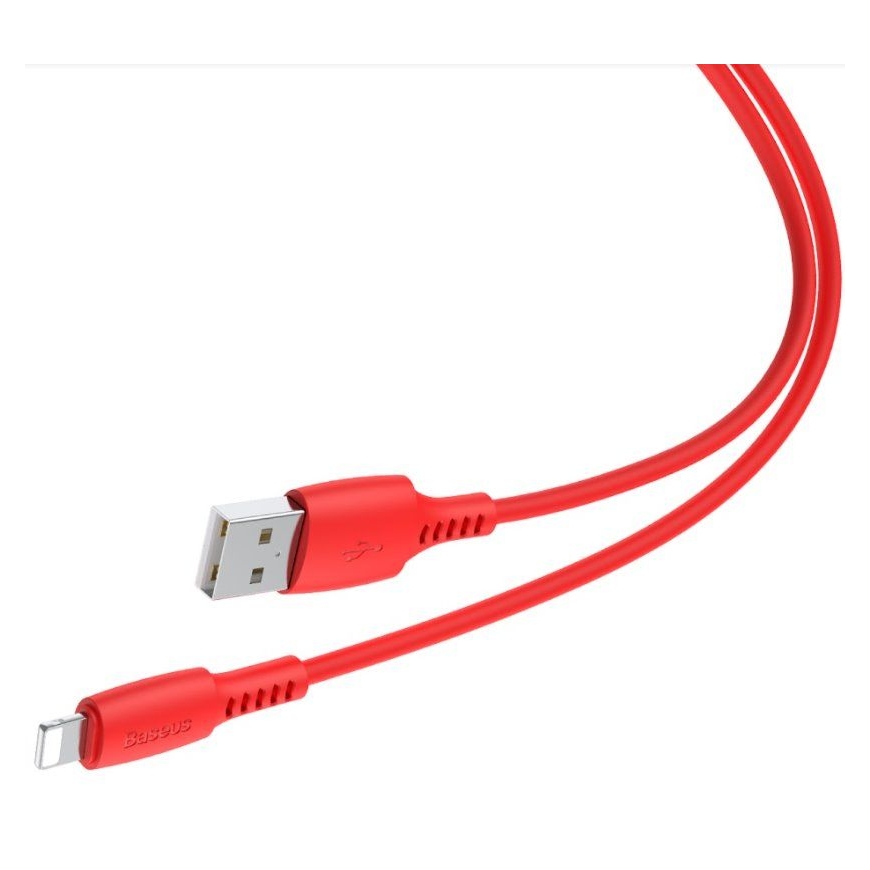 Värviline USB to Lightning 2.4A 1.2M kaabel, punane
