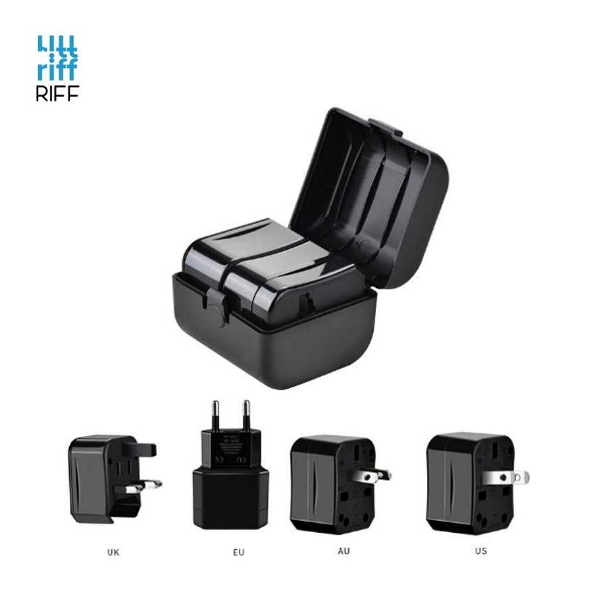 Riff Multi adapter UK 3-pin - Euro 2pin - US (USA) - Aasia + Kott