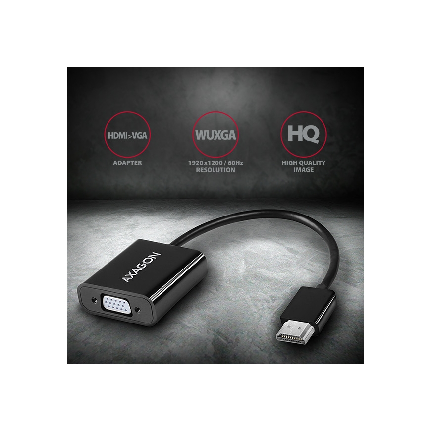 Axagon RVH-VGAN video kabeļu aksesuārs 0,15 m HDMI Type A (Standard) VGA (D-Sub) Melns – 2