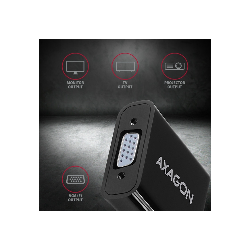 Axagon RVH-VGAN videokaapeli-adapteri 0,15 m HDMI-tyyppi A (vakio) VGA (D-Sub) Musta – 5