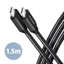 Axagon BUCM3-CM15AB USB kabelis USB 3.2 Gen 1 (3.1 Gen 1) 1,5 m USB C 5 Gbit/s 60 W Melns Axagon BUCM3-CM15AB USB kabelis USB 3.2 Gen 1 (3.1 Gen 1) 1,5 m USB C 5 Gbit/s 60 W Melns