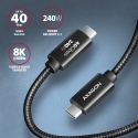 Axagon BUCM4X-CM10AB USB kabelis USB4 Gen 3x2 1 m USB C 40 Gbit/s 240 W Melns Axagon BUCM4X-CM10AB USB kabelis USB4 Gen 3x2 1 m USB C 40 Gbit/s 240 W Melns
