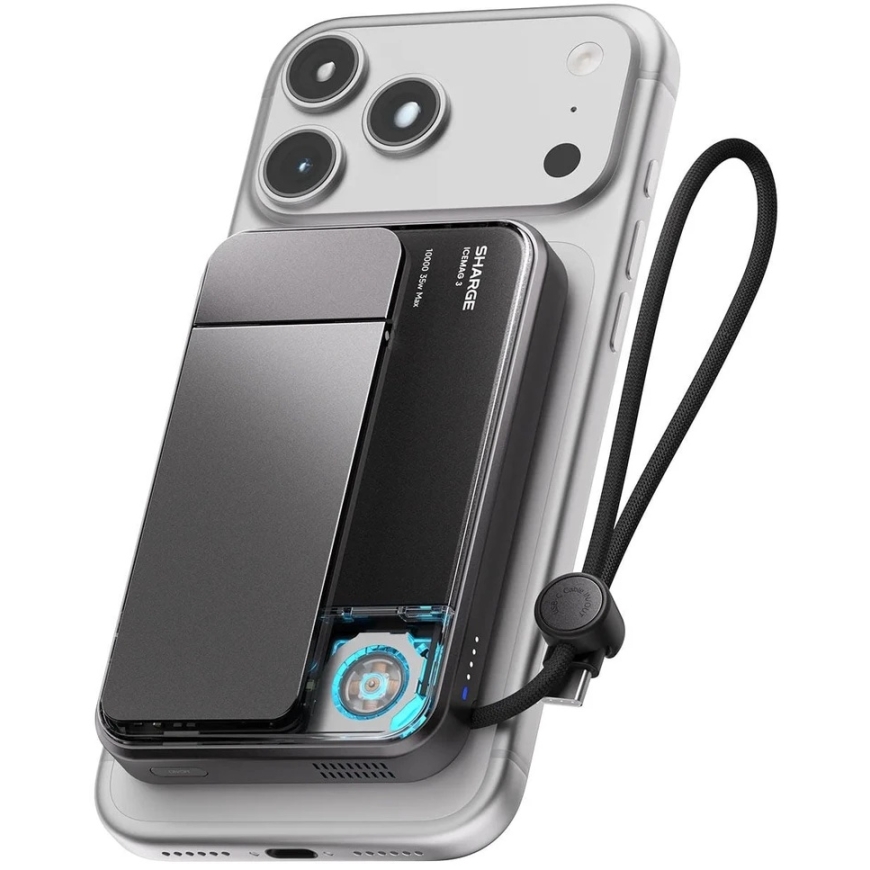 SHARGE ICEMAG 3 Powerbank, 10,000mAh, 25W Qi2, 35W USB-C - melns – 2