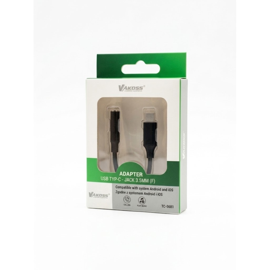 Vakoss TC-5681 kõrvaklapijuhend (USB-C kuni 3.5mm mini-jack) – must – 2