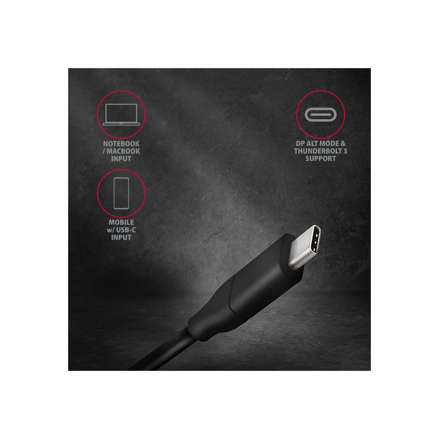 Axagon RVC-DPC video kabeļu aksesuārs 1,8 m USB Veids-C DisplayPort Melns – 4