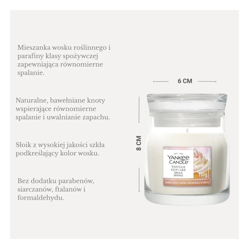 Aromātiskā svece YANKEE CANDLE VANILLA CUPCAKE 110 g maza – 3