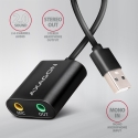 Axagon ADA-12 USB sound card with 15 cm cable and metal body.