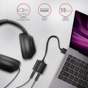 Axagon ADA-12 USB sound card with 15 cm cable and metal body.
