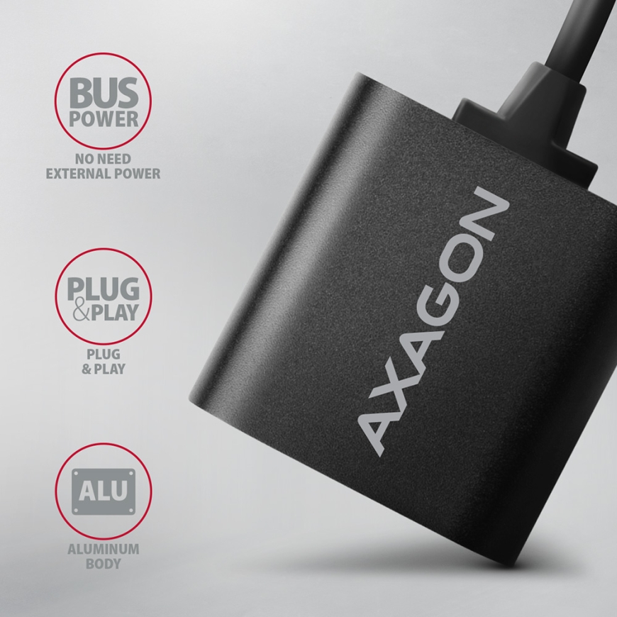 Axagon ADA-12 USB 2.0 Stereo Audio Mini-Adapter 15 cm Kabellänge - Kabel - Audio/Multimedia 2.0 kana – 4
