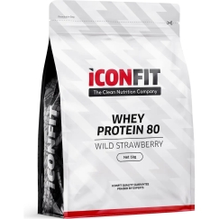 ICONFIT Whey Protein 80 proteiinijauhe, metsämansikka, 1 kg