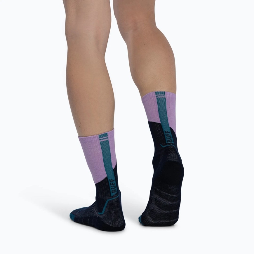 BUFF Merino MW Crew kojinės MWC1, juodos - violetinės L – 3
